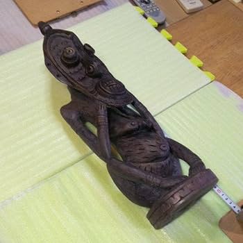 Amazon.co.jp: パプアニューギニア 木彫像 オブジェ 木製 木彫り 雑貨